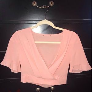 V-Cut Cropped Blouse